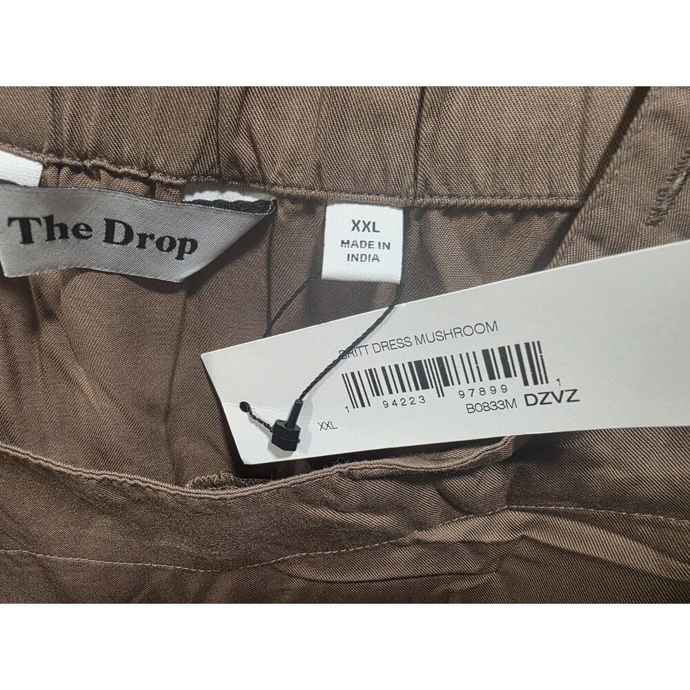 The Drop Women's Britt Tiered Maxi Dress Mushroom Brown 100% Tencel XXL NWT - Picture 7 of 11